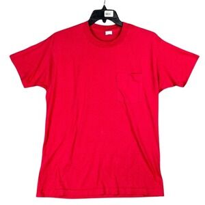 Vintage Single Stitch Shirt XL USA 90s Fruit of‎ the Loom Golden Red Blank
